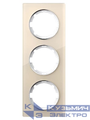 Рамка 3-м Garda вертикал. стеклянная беж. 2E52311301 OneKeyElectro 2234947