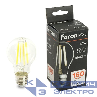 Лампа светодиодная LB-1112 12Вт 4000К E27 1940лм 175-265В FERON 48896