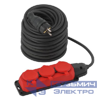 Удлинитель 3х40м с заземл. IP44 UK-3e-3x1.5-40m-IP44(KG) каучук КГ 3х1.5 Эра Б0057583