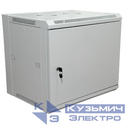 Шкаф телекоммуникационный настенный 19дюйм 6U 600х450х370мм (ШхГхВ) дверь металл стенка задняя боковые съемные стенки разборный сер. RAL7035 PRO Rexant 04-2210