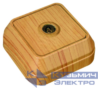 Розетка телевизионная TV 1-м ОП 16А IP20 дуб Makel 45307