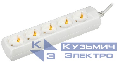 Удлинитель 5х3м с заземл. 10А IP20 У05 2P+PE 250В 3х1 GENERICA WYP10-10-05-03-Z-G