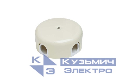 Коробка распределительная d78мм ЛИЗЕТТА (в компл. 4 кабельных ввода) ABS-пластик сл. кость Bironi B1-521-211-K