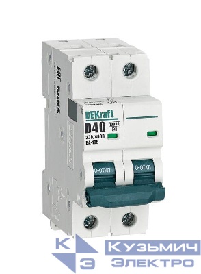 Выключатель автоматический модульный 2п D 40А 10кА ВА-105 DEKraft 13217DEK