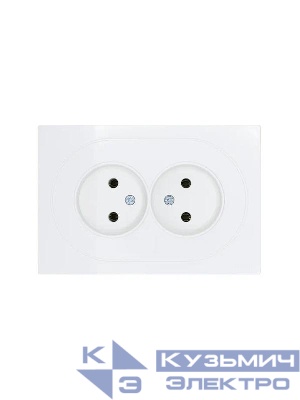 Розетка 2-м СП OSEN без заземл. ПБТ белая LEZARD 743-0200-128B
