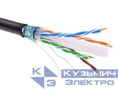 Кабель информационный экранир. F/UTP кат.6 4х2 PE черн. (уп.305м) DKC RN6FUPE3BK
