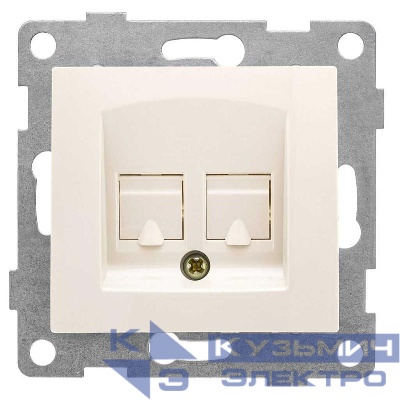 Розетка компьютерная + телефонная 2-м СП Bravo RJ45 + RJ12 механизм беж. GUSI С10КТ-003