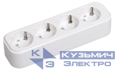 Колодка удлинителя 4-м 16А Classic К04 2P+PE 250В IEK KYP11-16-04-00-Z 0