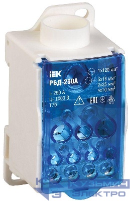 Блок распределительный на DIN-рейку РБД-250А IEK RBD-250