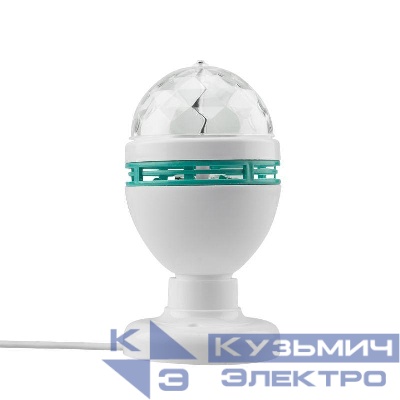 Лампа светодиодная "Диско" 6Вт 3LED RGB E27 230В IP20 с подставкой Neon-Night 601-251