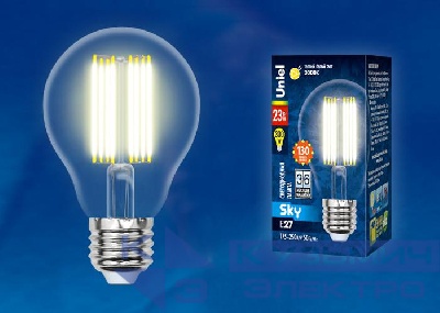 Лампа светодиодная LED-A70-23W/3000K/E27/CL PLS02WH Sky прозр. картон Uniel UL-00005897