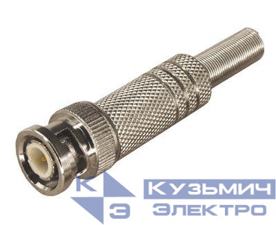 Разъем штекер BNC под винт с пружиной метал. (уп.50шт) Rexant 05-3073