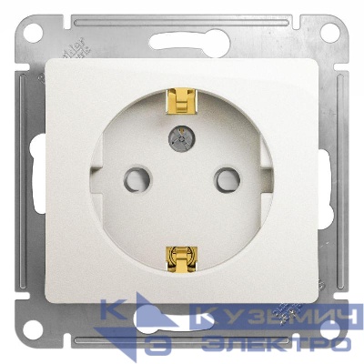 Розетка 1-м СП Glossa 16А IP20 с заземл. защ. шторки механизм перламутр. SE GSL000645