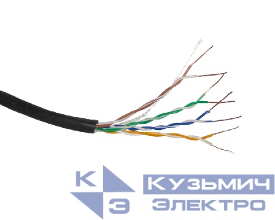 Кабель UTP4 cat.5е Cu PE NETKO Optima Silver, одножильный, 305м, наружный, Проходит Fluke тест, черный