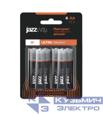Элемент питания алкалиновый AA/LR6 Ultra Alkaline BL- 6 (уп.6шт) JazzWay 5057548