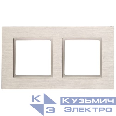 Рамка 2-м 14-5202-04 металл Elegance шампань+шампань ЭРА Б0034548