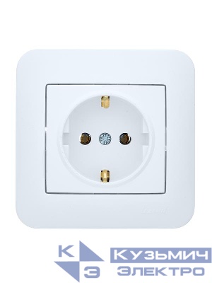 Розетка 1-м СП ASTI 16А IP20 с заземл. термопласт в сборе бел. LEZARD 7081-0202-122B
