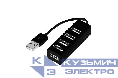 Разветвитель USB на 4 порта черн. Rexant 18-4103