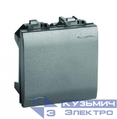 Выключатель 1-кл. 2мод. Brava 16А IP20 черн. DKC 77002N