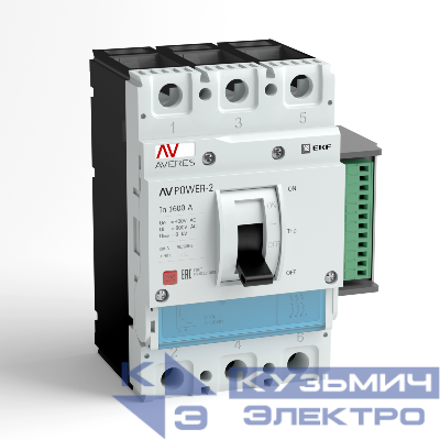 Выключатель автоматический 1600А 70кА AV POWER-5/3 ETU6.0 AVERES EKF mccb-53-1600M-6.0-av