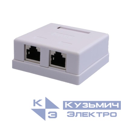 Розетка компьютерная 8P8C RJ-45 FTP кат.6 2 порта (DIY) SUPRLAN 10-0353-1