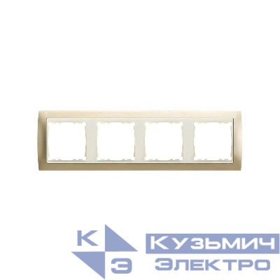 Рамка 4-м Simon82 матов. шампань/сл. кость Simon 82744-34