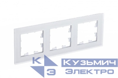 Рамка 3-м AtlasDesign Nature матов. стекло бел. SE ATN330103