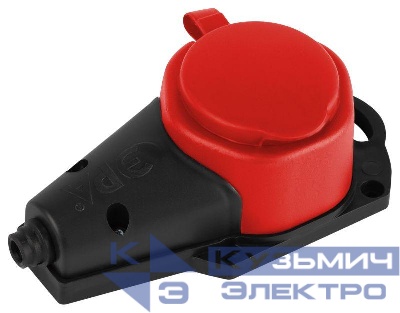 Колодка 1-м с заземл. 16A IP44 KX-1e-RED-IP44 каучук. красн. Эра Б0068412