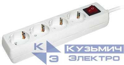 Удлинитель 4х5м с заземл. 16А IP20 У04К 2P+PE 250В 3х1 с выкл. IEK WYP10-16-04-05-ZK-N