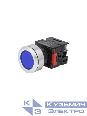 Лампа индикаторная ЛС-30-С-2-220-65У1 светодиодная матрица d30мм 220В AC/DC IP65 син. Электротехник ET020022