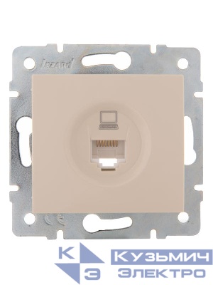 Розетка компьютерная 1-м СП Karina RJ45 механизм крем. LEZARD 707-0388-139