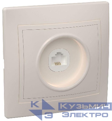 Розетка телефонная 1-м СП Кварта РТ10-ККм IP20 крем. GENERICA ETK10-K33-DM