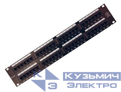 Патч-панель 19дюйм 2U 48 портов RJ-45 CAT 5e Rexant 04-0022