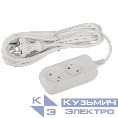 Удлинитель 2х5м без заземл. ПВС 2х0.75 UDL-10-250 Greenline Эра Б0065044