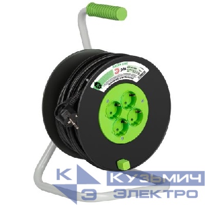 Удлинитель на пластик. катушке 4х30м с заземл. 16А IP20 GREEN LINE KAT-3x1.5-30m ПВС 3х1.5 Эра Б0065110
