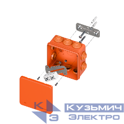 Коробка огнестойкая E45 100х100х50мм IP55 с клеммниками 4 полюса 0.5-10кв.мм HF EKF plc-kmfr-100-410