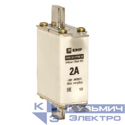 Вставка плавкая ППН-33 100/2А габарит 00C PROxima EKF fus-33/100/2