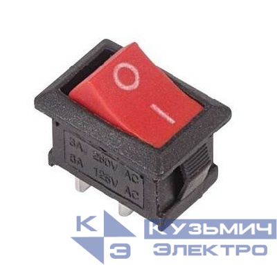 Выключатель клавишный 250В 6А (2с) ON-OFF красн. Mini (RWB-201 SC-768) Rexant 36-2111