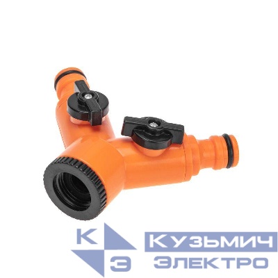 Разветвитель 2-х канальный на кран 3/4-1/2дюйма ЧЕТЫРЕ СЕЗОНА 62-0223