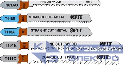 Набор полотен для электролобзика 5шт (T111C T101BR T101AO T118A T118B) FIT 41011