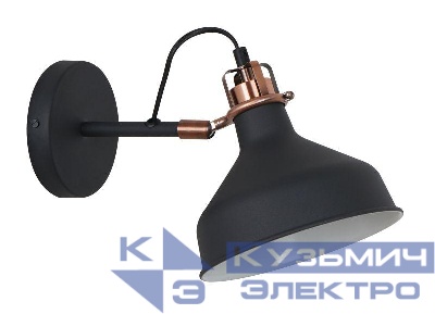 Светильник WML-425 С62 настен. Amsterdam 1хE27 40Вт 230В черн.+медь Camelion 13020