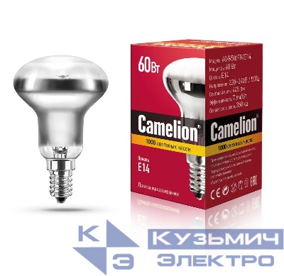 Лампа накаливания 60Вт E14 220В зеркальная Camelion 12660