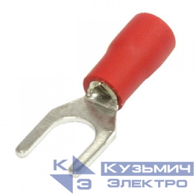 Вилочный кабельный  наконечник SVS 1,25-4 (НВИ d=4,3мм) 0,5-1,5мм2,  изолированный, красный , 100шт., NETKO Optima