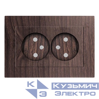 Розетка 2-м СП Афина 16А IP20 без заземл. защ. шторки в сборе венге Universal A0048-V