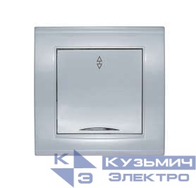 Переключатель проходной 1-кл. СП Бриллиант 10А IP20 с подсветкой серебр. UNIVersal 7949636