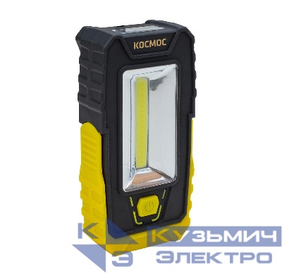 Фонарь 5Вт СОВ 3LED клипса для крепл. магнит поворотная подставка 3хААА КОСМОС KocAu6006COB