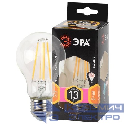 Лампа светодиодная филаментная F-LED A60-13W-827-E27 Эра Б0035027