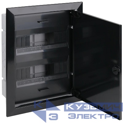 Щиток СП Тусо 24мод. с метал. двер. 430х325х103мм черн. Ruvinil 68124МЧ