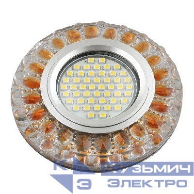 Светильник DLS-L151 GU5.3 GLASSY/GOLD GU5.3 встраив. доп. светодиод. подсветка 3Вт без лампы стекло Fametto UL-00003909