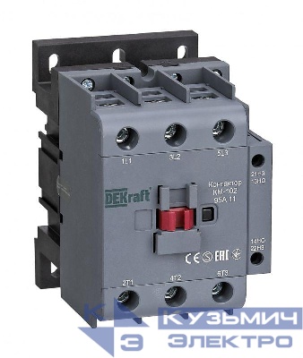 Контактор КМ-102 95А кат. 24В AC 1НО+1НЗ AC-3 AC-4 DEKraft 22333DEK